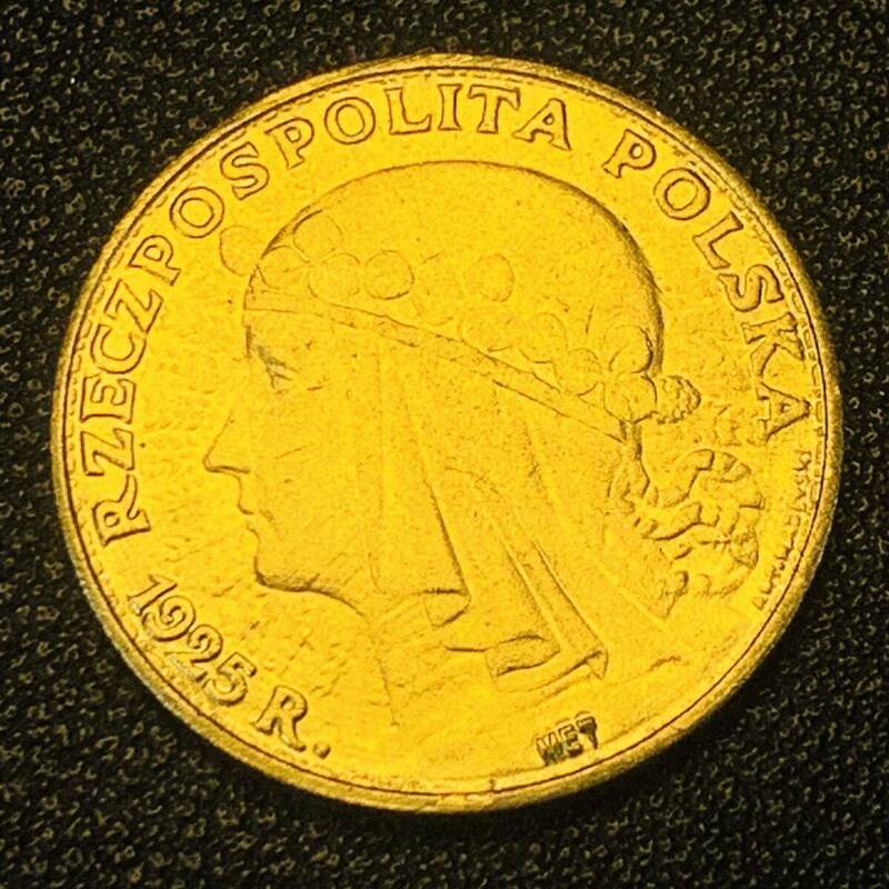 金貨　古銭　ポーランド　1925年　50ズウォティ　国章　鷲　クラウン　硬貨　コイン　大型