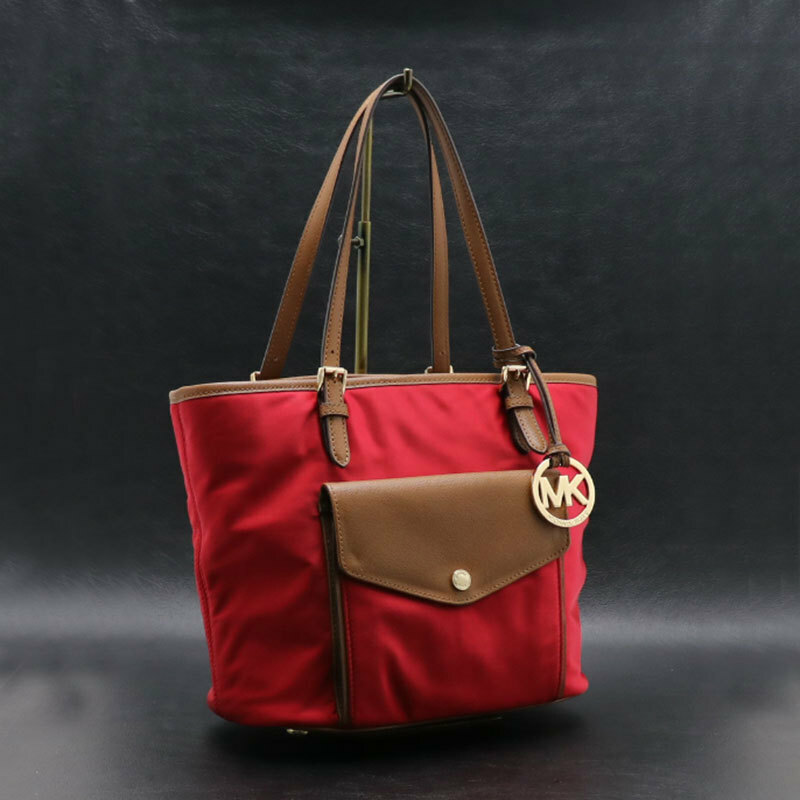 ★ 【中古】 マイケルコース 35H5GJ2T2C トートバッグ 【MICHAEL KORS】レディース ハンドバッグ ナイロン レザー 赤系