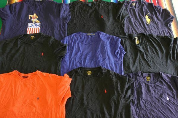TS-RL29 ラルフ Ralph Lauren ワンポイントTシャツ 無地￥1～US古着卸大量セット業者まとめ売り