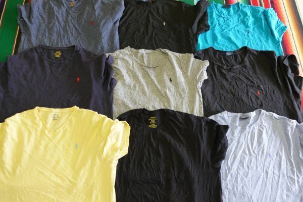 TS-RL14 ラルフ Ralph Lauren ワンポイントTシャツ 無地￥1～US古着卸大量セット業者まとめ売り