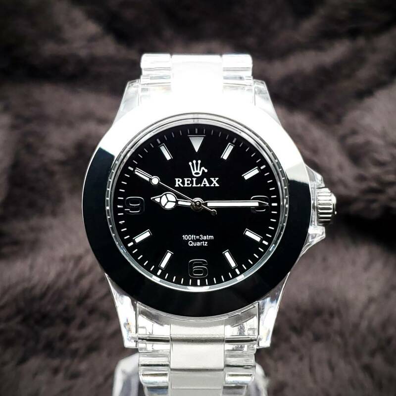 【即決大特価】RELAX リラックス 王冠ロゴ EX10 腕時計 EX1 エクス 黒文字盤 大人気モデル 世田谷ベース 所ジョージ 新品
