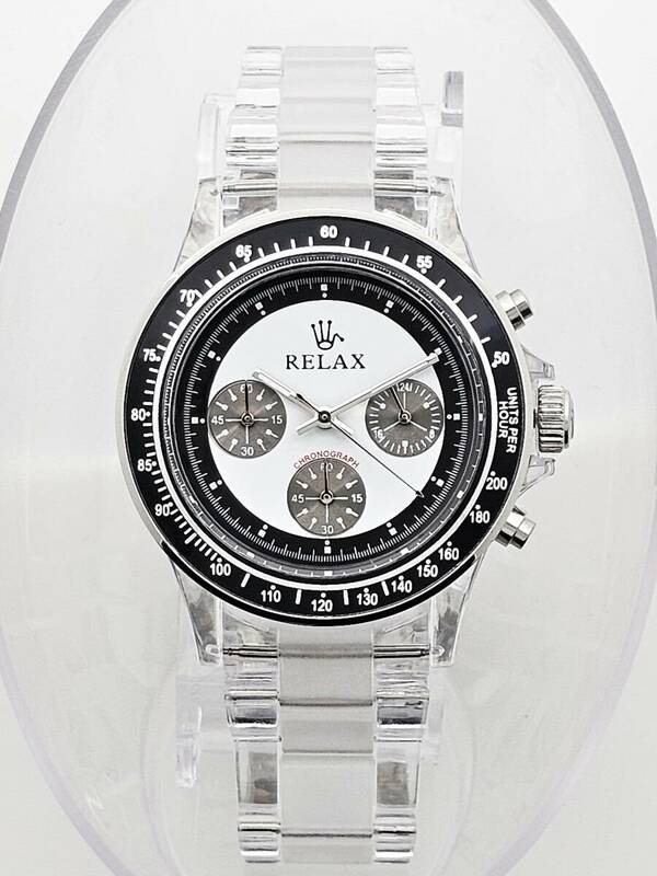 【即決特価】RELAX リラックス 王冠ロゴ D6 ヴィンテージ腕時計 世界で最も人気のポール・ニューマン腕時計 白文字盤 世田谷ベース