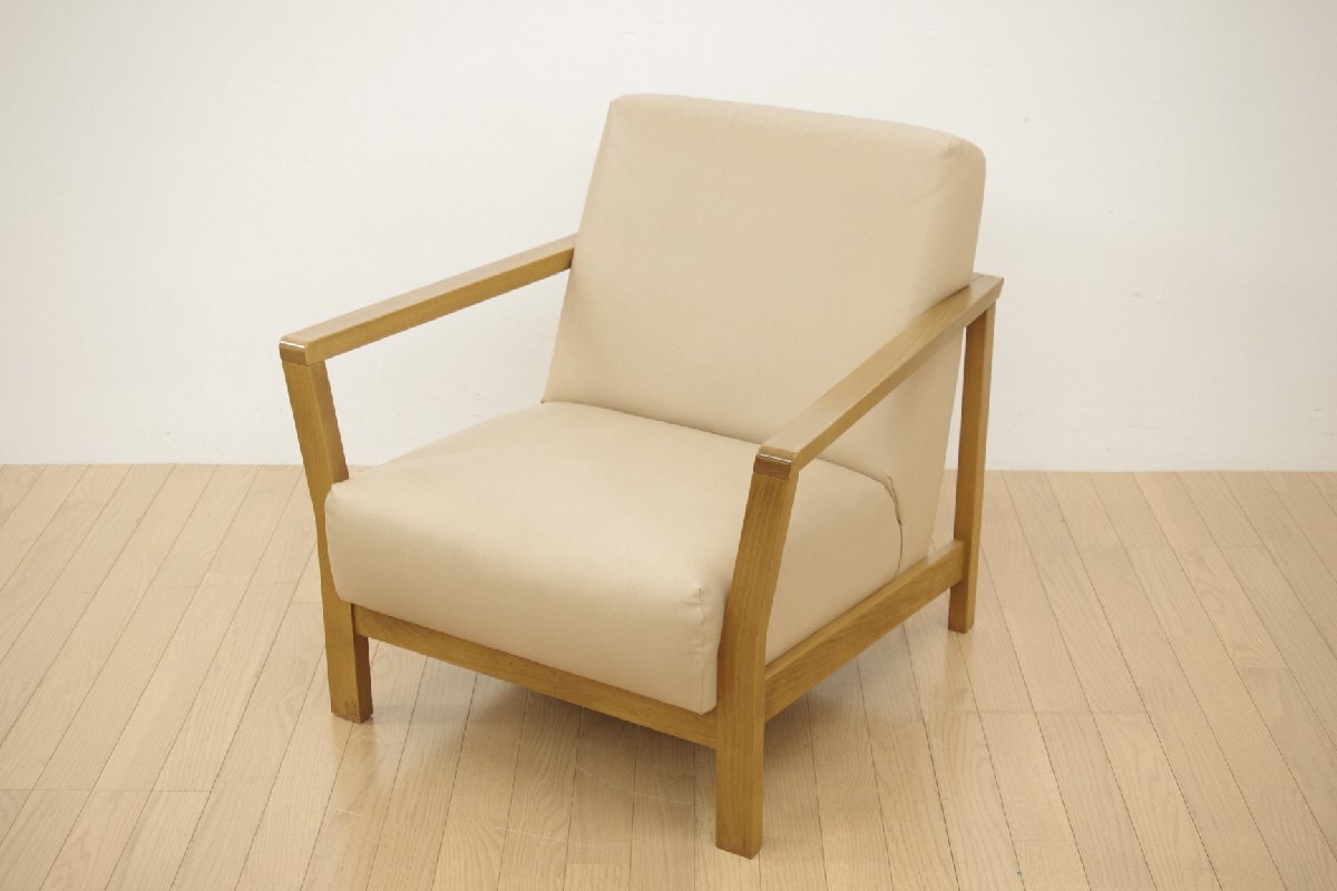 カリモク家具 1人掛けソファ アームチェア (E) 1P ラウンジ 合皮張り karimoku リビング ダイニング 応接 カフェ 飲食 シンプル 肘掛椅子