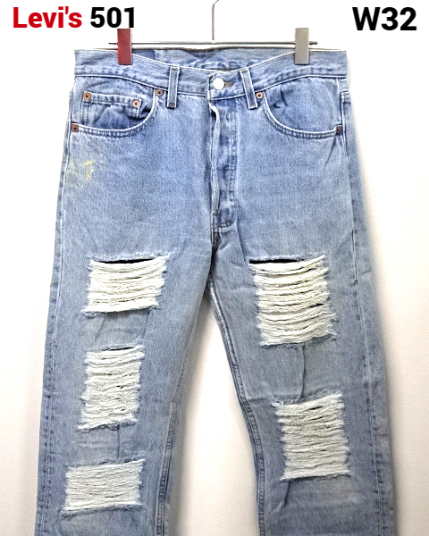 W32【Levi's リメイクデニムパンツ Levi's 501-0193 520 0994 78000-4 MADE IN U.S.A. 米国製 94年製 90年代 リーバイス デニムパンツ】