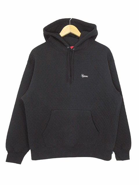 シュプリーム Supreme マイクロ キルト フーディー スウェットシャツ Micro Quilted Hooded Sweatshirt ブラック size Small