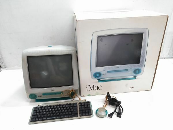 ◇通電確認済 APPLE iMac M5521 MAC OS J1-8.6 クリア アップル パソコン スケルトン ブルー 元箱 キーボード マウス付 0511B12J @180 ◇