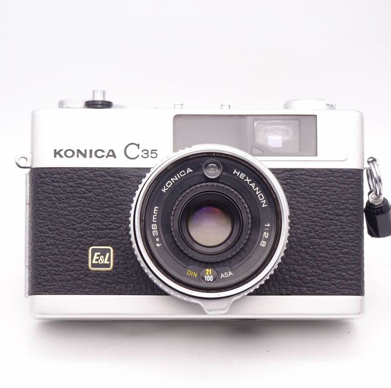 【外観美品】 Konica C35 E&L シャッターのみ確認 コニカ レンジファインダーカメラ コンパクトフィルムカメラ 