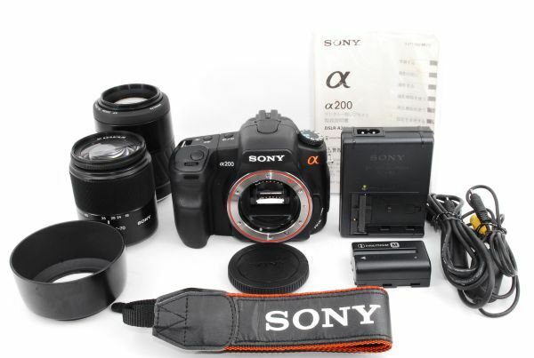 ★良品★ ソニー SONY α200 ボディ DSLR-A200 + レンズ2本 DT 18-70mm / AF 70-210mm ★付属品多数★ #L51135150