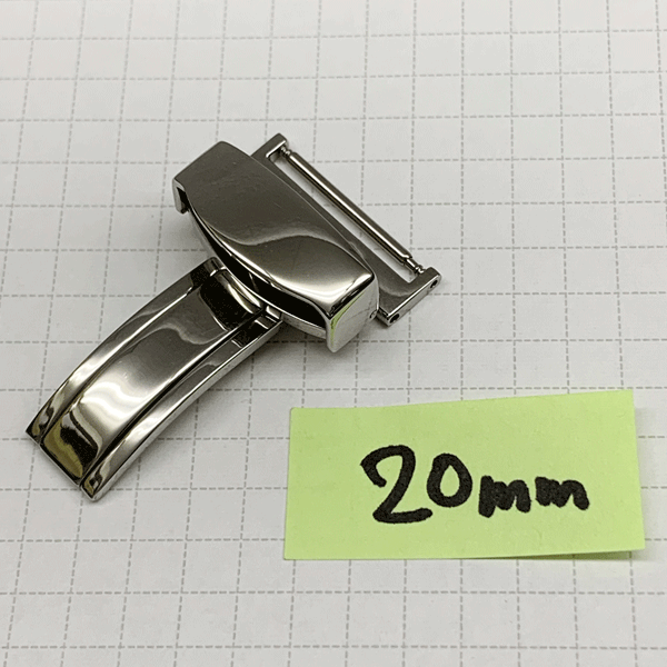 Dバックル　E　SS（ステンレススチール）　20mm　未使用・長期在庫処分品