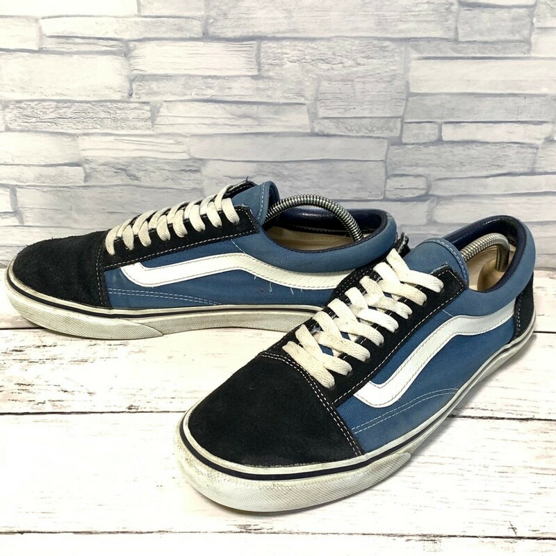 R6093bL VANS バンズ OLD SKOOL DX オールドスクール DX V36CL+ 27cm ネイビー×ブルー ローカットスニーカー スケーター ヴァンズ