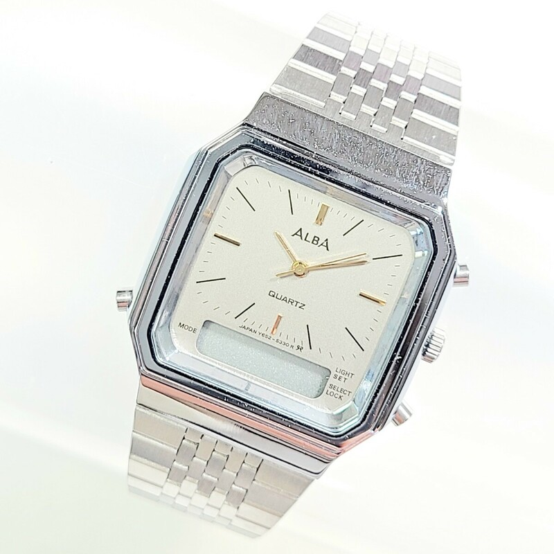 JM19LL タグ付き未使用品 SEIKO セイコー ALBA アルバ Y652-5290 クォーツ QZ デジタル アナログ デジアナ メンズウォッチ 腕時計