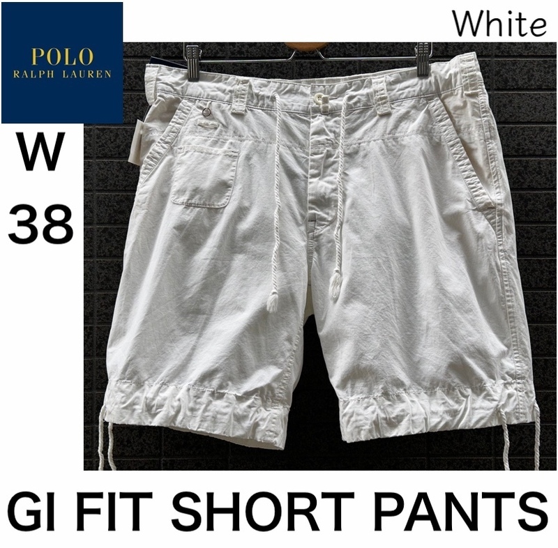 ◆モデル出品◆新品 W38 ポロ ラルフローレン GI FIT 高級ライン ショートパンツ 白 半ズボン 定価19,800円 コットン 日本未入荷 レア