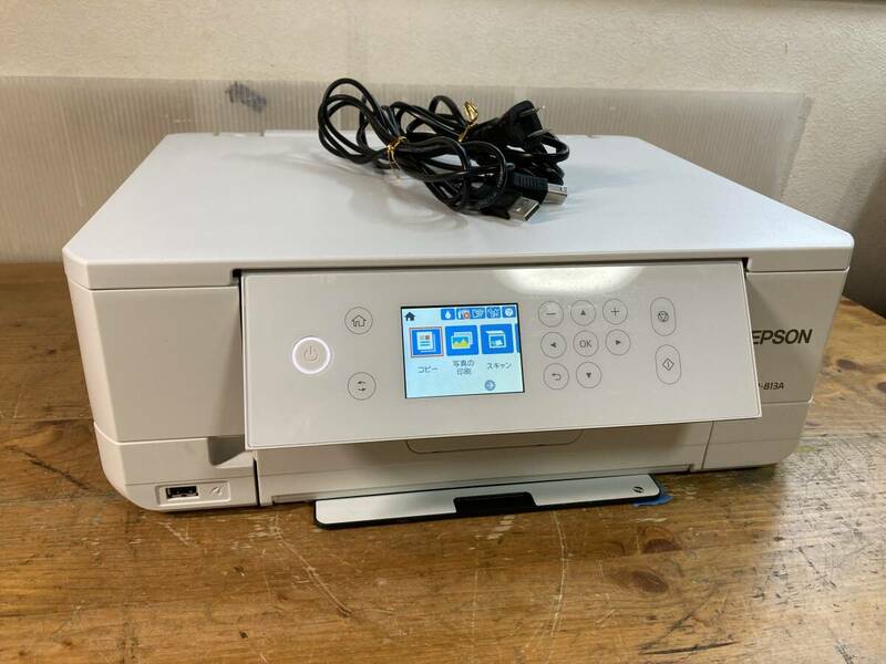 EPSON エプソン A4 インクジェット プリンター 複合機 EP-813A 52401ym 純正インク付 目詰まりなし