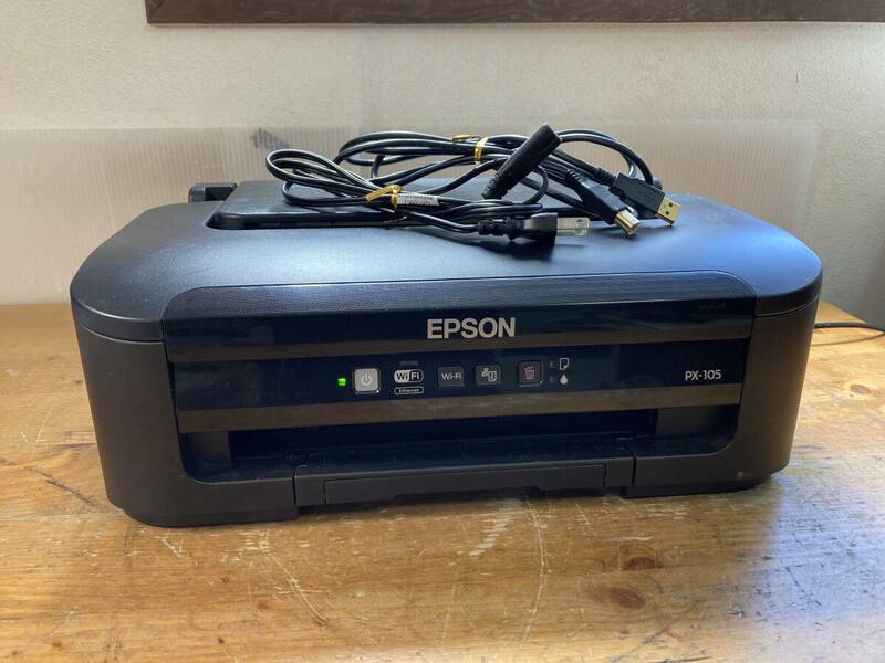 EPSON エプソン A4 インクジェット プリンター PX-105 52413ym インク付 目詰まりなし 印字枚数243枚