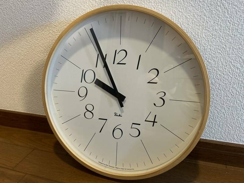 lemnos レムノス 木製 壁 掛け 時計 design by Riki Watanabe 52423y アナログ クロック 渡辺力 ナチュラル 静音 電波