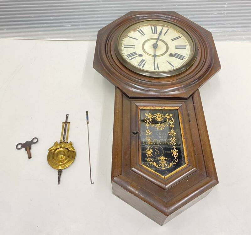 DK@ 稼働未確認 SEIKOSHA セイコー社製 柱時計 八角時計 古時計 アンティーク 