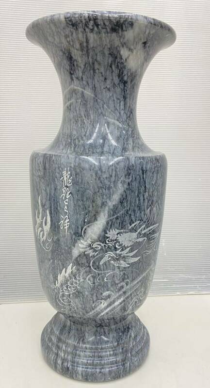 CK@ 保管品 壺 大型 花瓶 花器 大理石 インテリア アンティーク 飾壺 高さ約48.5cm 重量約14kg