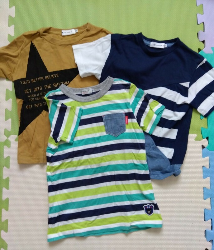 １２０cm　ダブルB　ＴＫ (タケオ・キクチ)　ミキハウス　３枚 Tシャツ 半袖Tシャツ キッズ 半袖 セット
