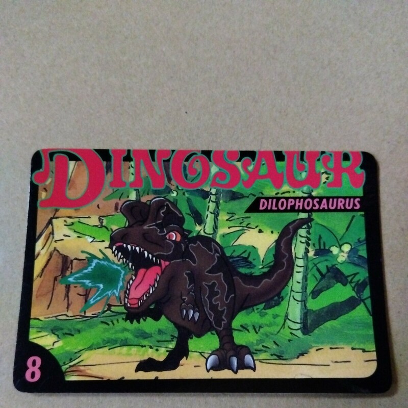 ハピネット　８　ディロフォサウルス　カードダス　恐竜カード　９３年製　ＤＩＮＧＳＡＵＲ　本文必読