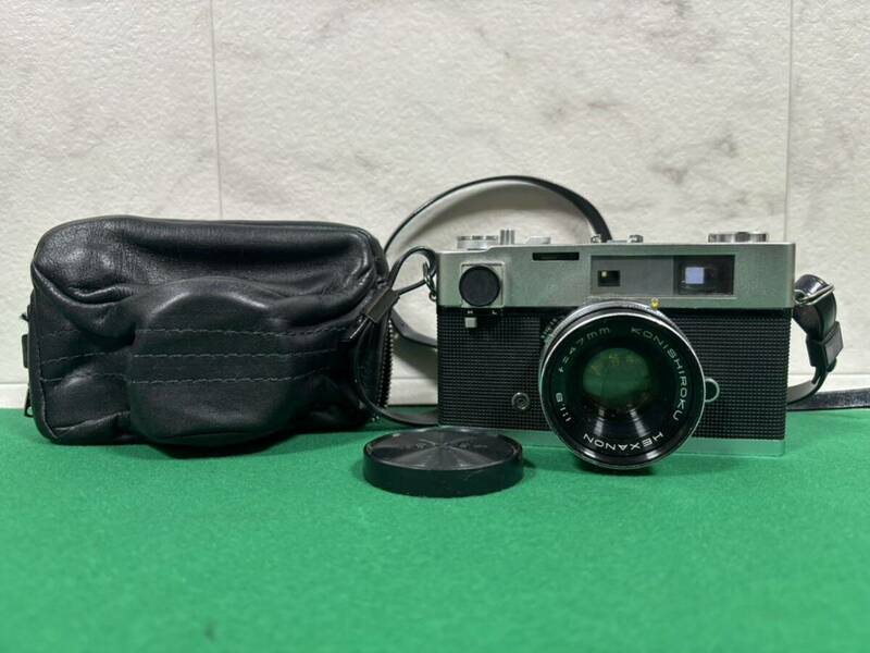 KONICA AUTO S レンズ HEXANON 1：1.9 f＝47mm フィルム カメラ 動作未確認 ケース付き 昭和レトロ コンパクト ヴィンテージ カメラ 