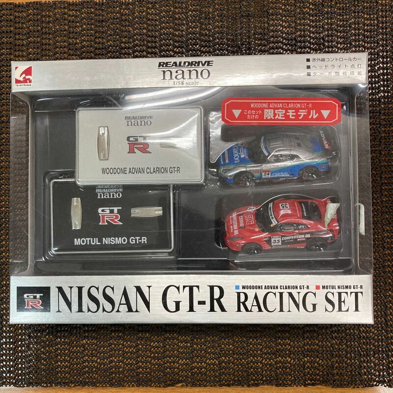 1/58 REALDRIVE nano NISSAN GT-R RACING SET superGT ■WOODONE ADVAN CLARION(限定モデル) ■MOTUL NISMO リアルドライブ　未開封新品 