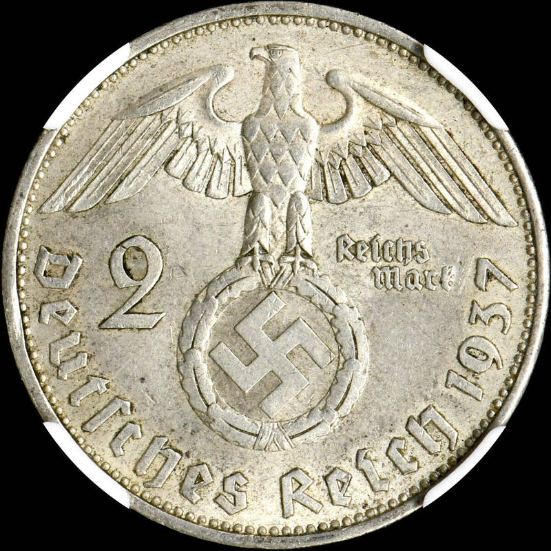 ★金終 【NGC MS62】1937A ドイツ 2M銀貨 未使用 世界コイン 古銭 貨幣 硬貨 銀貨 金貨 銅貨【決済期限火曜日】