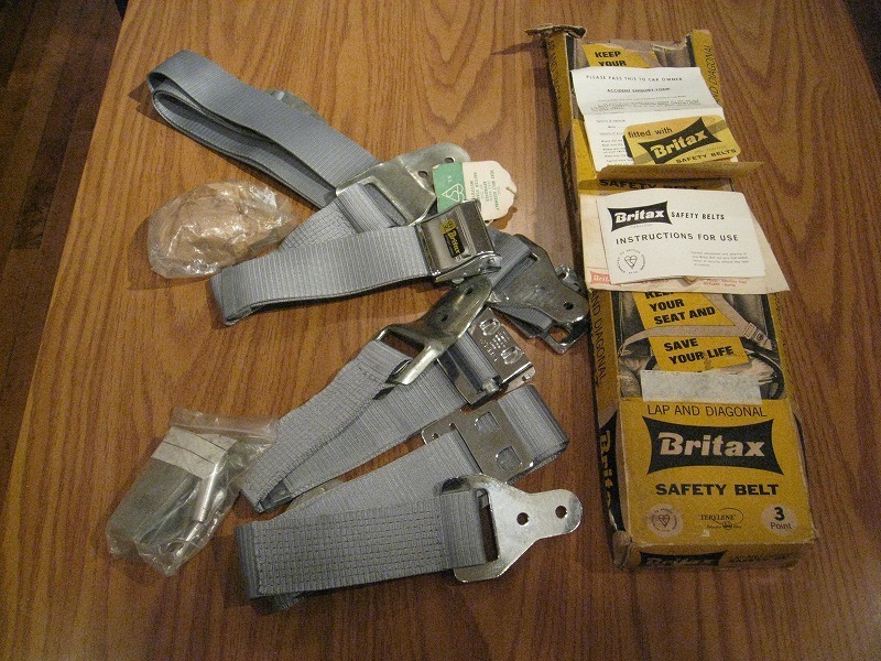 当時物★60年代デッドストック品★ミニへ Britax safety belt ブリタックス3ポイントシートベルト左右set★クーパS ミニ オースチン