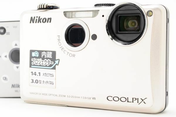 ニコン Nikon COOLPIX S1100pj プロジェクター付コンデジ 付属品 元箱 《 新品SDカード＆スマホ転送ケーブル付 》　R050297-240524
