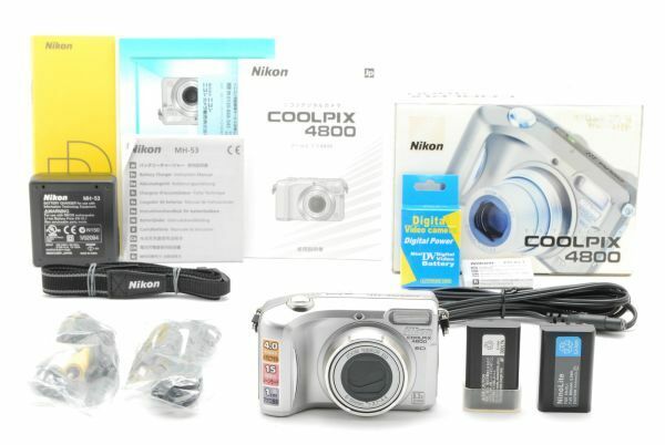 ■美品■ ニコン Nikon COOLPIX 4800 元箱 CCD搭載オールドコンデジ 《 新品バッテリー付 》　R050299-240521