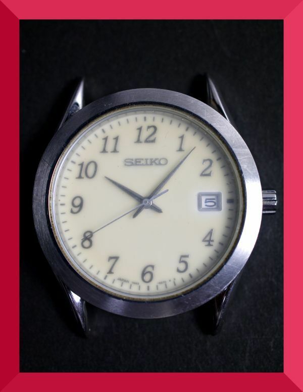 セイコー SEIKO クォーツ 3針 デイト 7N42-9100 男性用 メンズ 腕時計 日本製 x650 稼働品