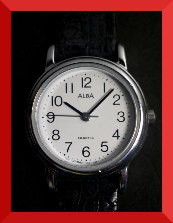 セイコー SEIKO アルバ ALBA クォーツ 3針 純正ベルト Y136-6A80 女性用 レディース 腕時計 x677 稼働品