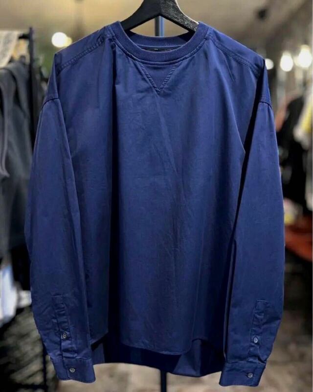 【美品】DIESEL BLACK GOLDディーゼル トレーナースウェット型プルオーバー長袖シャツ紺size46(L相当)オーバーサイズカットソーロンTシャツ