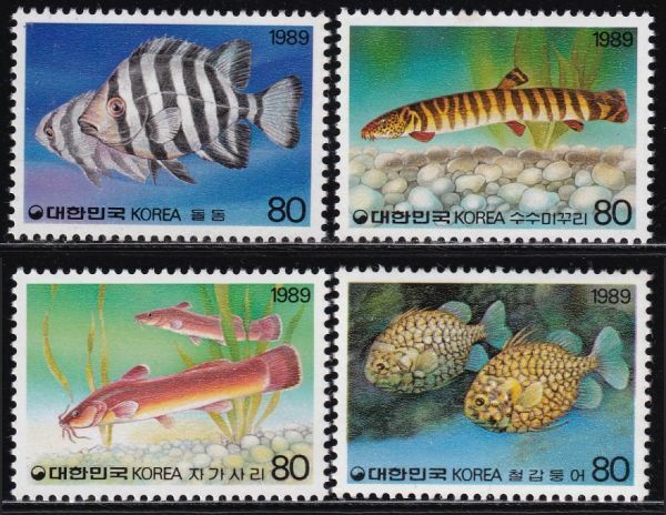 ak1318 韓国 1989 魚 #1555-8