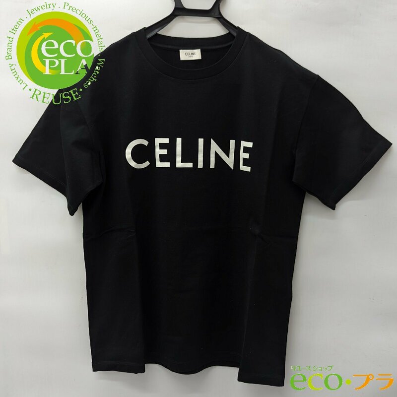 セリーヌ CELINE 半袖 ティーシャツ ユニセックス 黒 ブラック ロゴT Tシャツ ロゴドン 2X681671Q