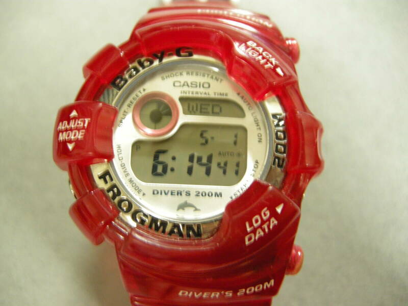 【中古品】カシオ腕時計 Baby-G FROGMAN『程度：可』イルクジモデル BGW-104K レディース デジタル表示