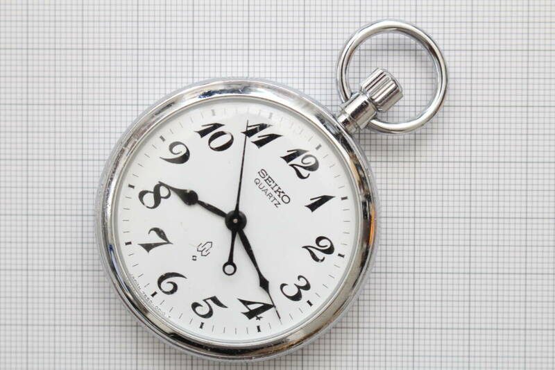 稼働品　セイコー　19セイコー　クォーツ式　鉄道時計　懐中時計　ヴィンテージ　アンティーク　レトロ　ゼンマイ式　手巻き式
