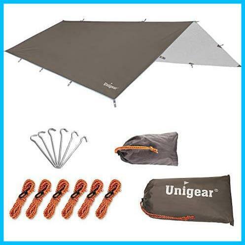 ★ブラウン-XL（300*400）★ Unigear 防水タープ キャンプ タープ テント 軽量 日除け 高耐水加工 紫外線カット 遮熱 サンシェルター