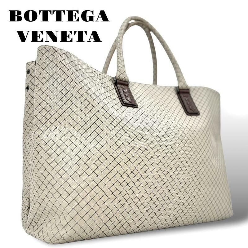 美品 大容量 ボッテガヴェネタ BOTTEGA VENETA トートバッグ マルコポーロ 肩掛け グレー