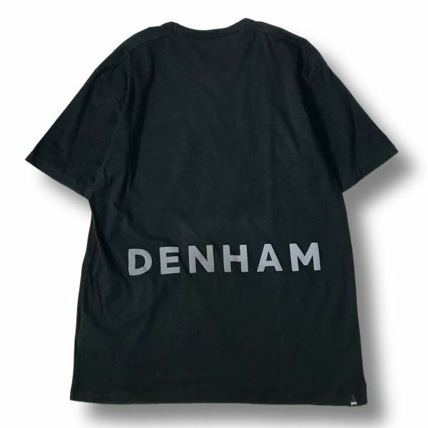 《オススメ◎》DENHAM デンハム★ポルトガル製*ワンポイント*バックデザイン*ポケットTシャツ*カットソー*ブラック*サイズXL(MS3011)◆S60