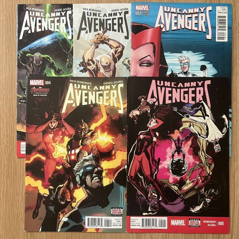 Uncanny Avengers #1-5 アメコミリーフ 全巻セット アベンジャーズ MARVEL COMICS マーベルコミックス Scarlet Witch 英語 洋書