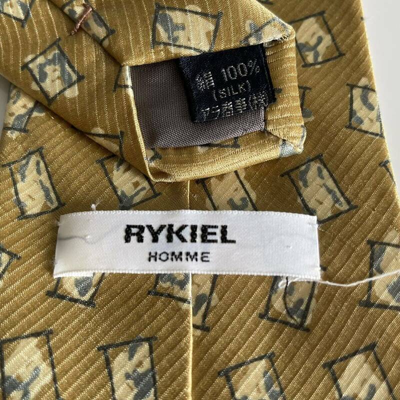 RYKIEL(リキエル) ゴールド窓柄ネクタイ