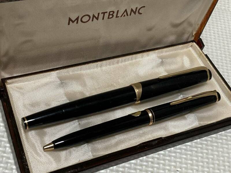 MONTBLANC モンブラン MEISTERSTUCK No.14 ブラック 吸入式 万年筆/No 28 レバー式ボールペン ケース付セット
