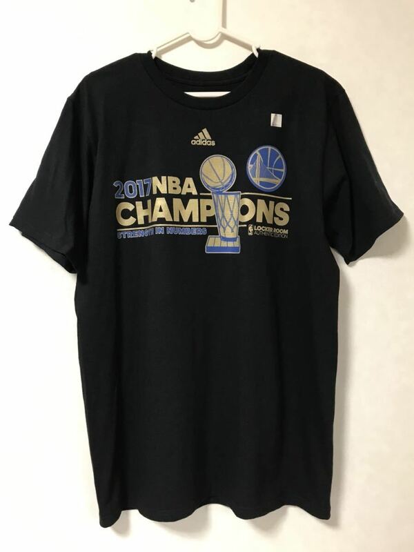 美品 NBA 2017年 優勝 記念 WARRIORS ゴールデンステイト・ウォリアーズ adidas アディダス Tシャツ カリー　デュラント ユニフォーム 限定