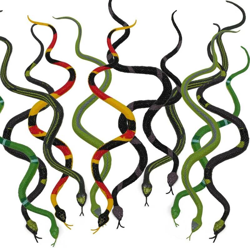 蛇-12本 HUAZONTOM ヘビ おもちゃ 蛇 玩具 リアル いたずらグッズ ジョークグッズ ドッキリ スネーク ゴム ミニ 