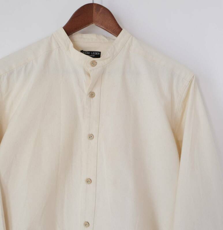 美品【 FRANK LEDER 】フランクリーダー VINTAGE BEDSHEET OLD STYLE SHIRT ベッドリネン 長袖シャツ / 生成り 白系 / L / ドイツ ワーク