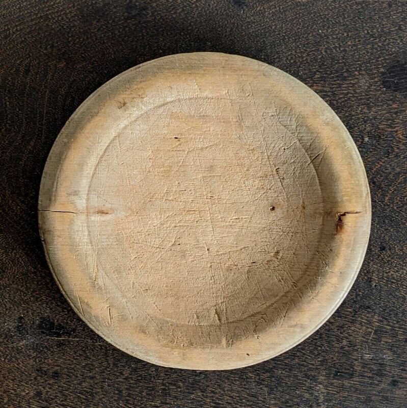 スウェーデン　木皿　リム　プレート　18世紀
