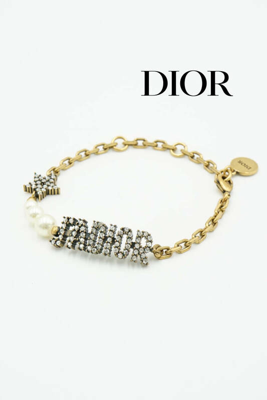 DIOR J'Adior ディオール ジャディオール ブレスレット GP×ラインストーン×フェイクパール 0429161