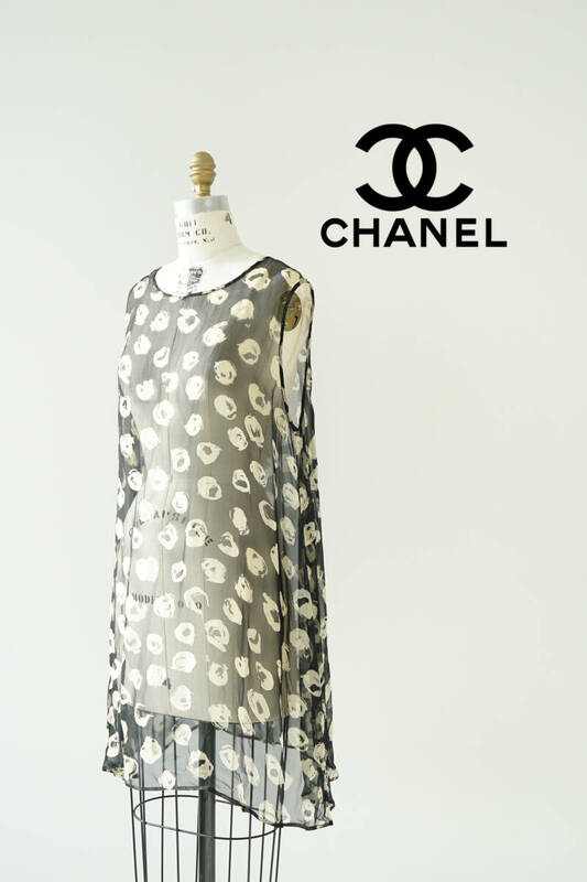 CHANEL シャネル シースルーノースリーブ シャツ ワンピース size 不明