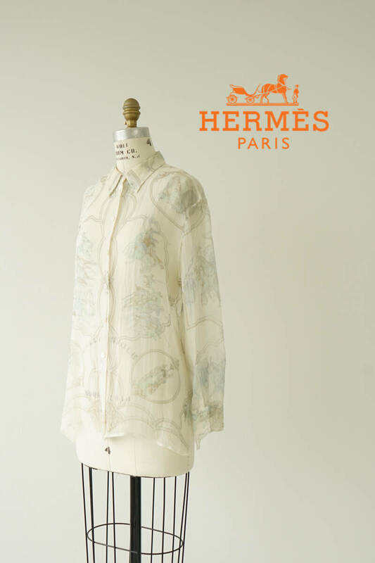 HERMES by Martin Margiela エルメス マルタン マルジェラ期 シルク シャツ ブラウス size 36 0521242