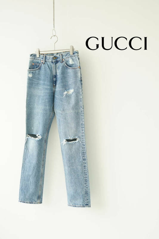 GUCCI グッチ ビンテージ ウォッシュド レギュラーフィット デニム パンツ 760039 size 30 0522452